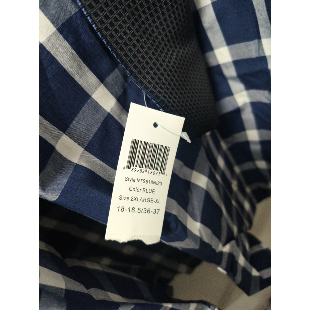 Nick Graham Modern Fit Men's Cotton Dress Shirt & Tie Set Blue 2XL 18-18.5 36-37 - Picture 7 of 12